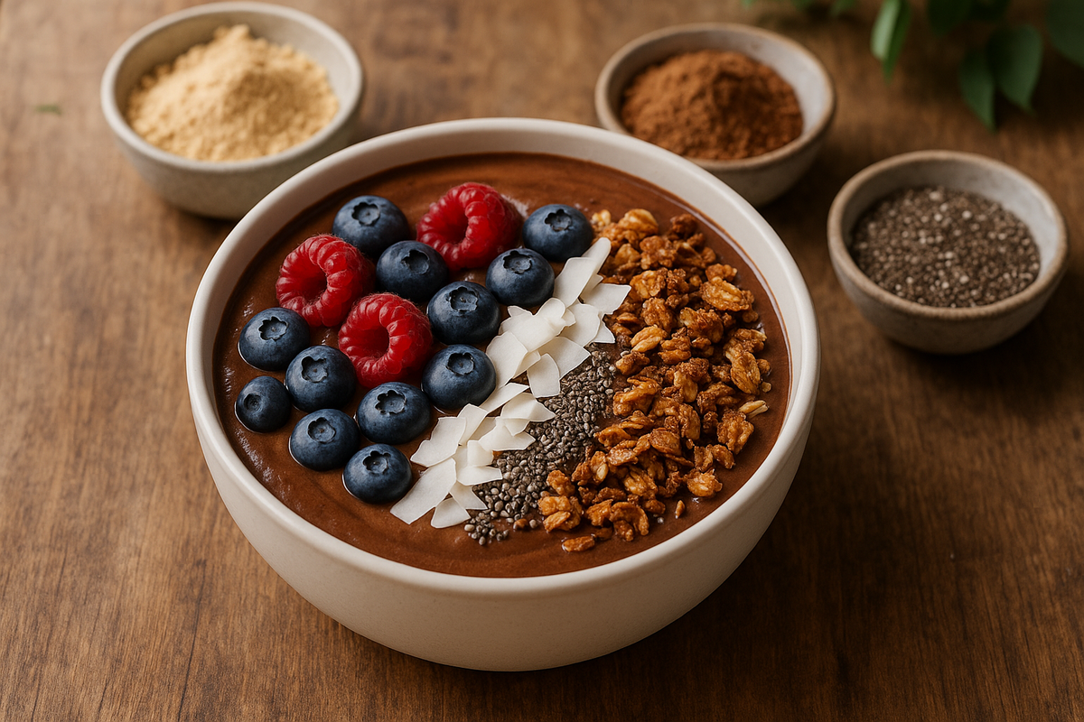 Smoothie Bowl Energizante de Maca y Cacao - El Desayuno Perfecto